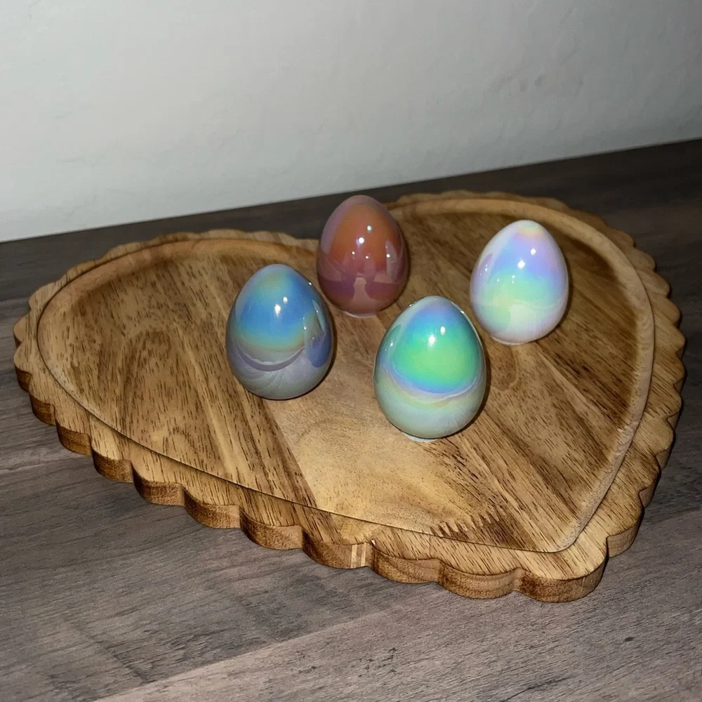 Target Bullseyes Playground Glass Iridescent Easter Egg Figurals Set of 4